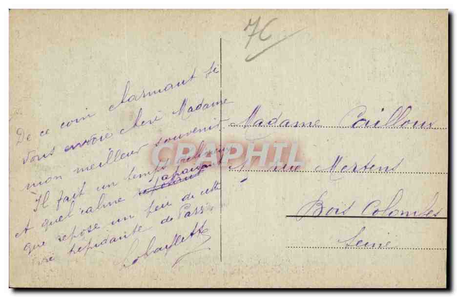 CPA Veules les Roses Chemin Henry Maret — Rückseite