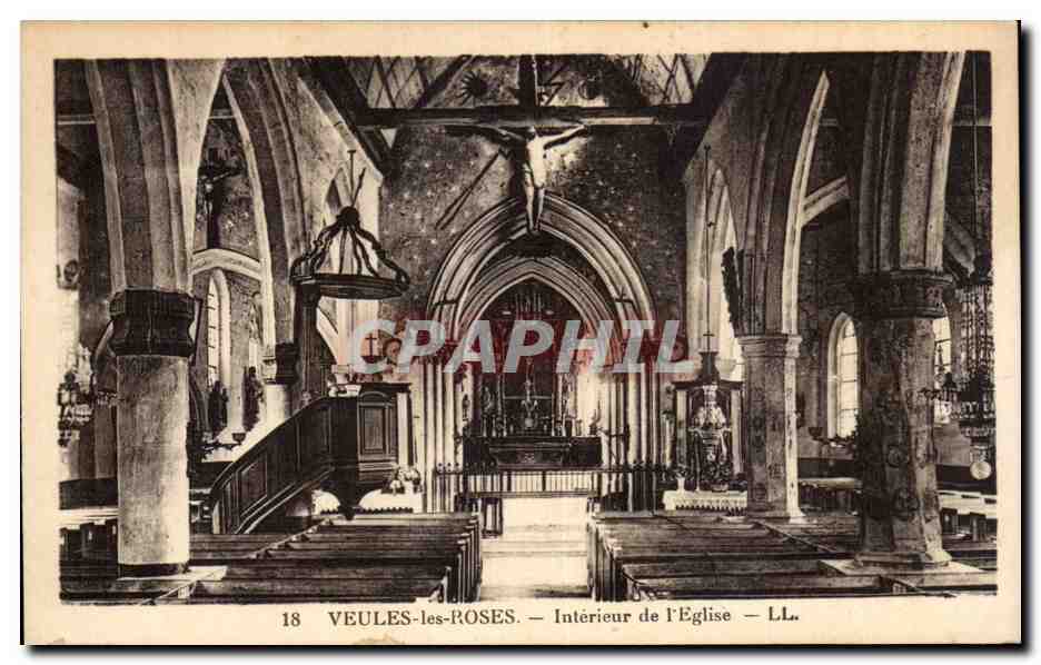CPA Veules les Roses Interieur de l eglise