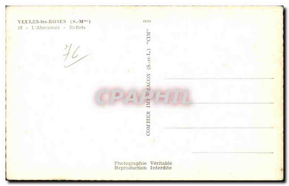 CPA Veules les Roses L abreuvoir reflets — Rückseite