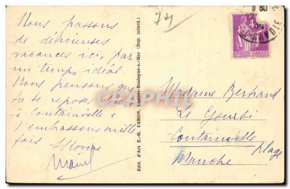 Annecy. L'Impérial-Palace. Le Port privé et le Lac — Édit. d'art E.-H. CARON — Reverso
