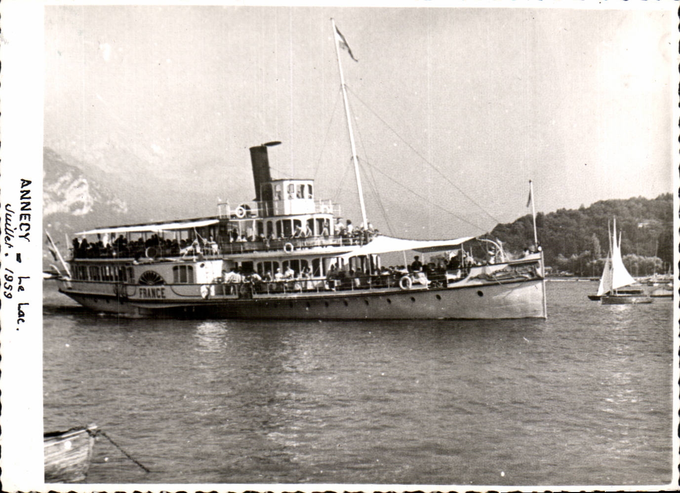 Annecy - Der See — Dampfschiff 'FRANCE' — datiert 1959
