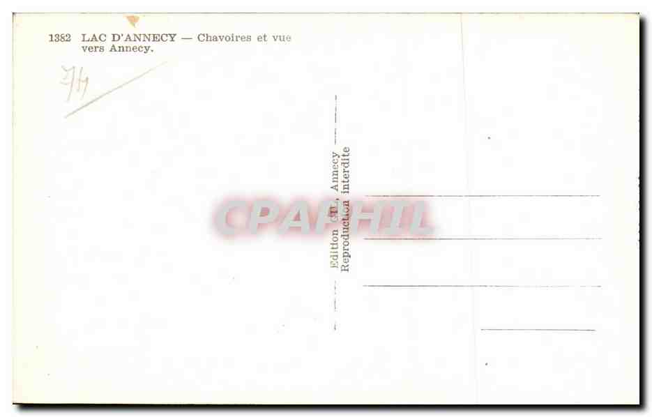 CPA Lac d Annecy Chavoires et vers Annecy — Verso