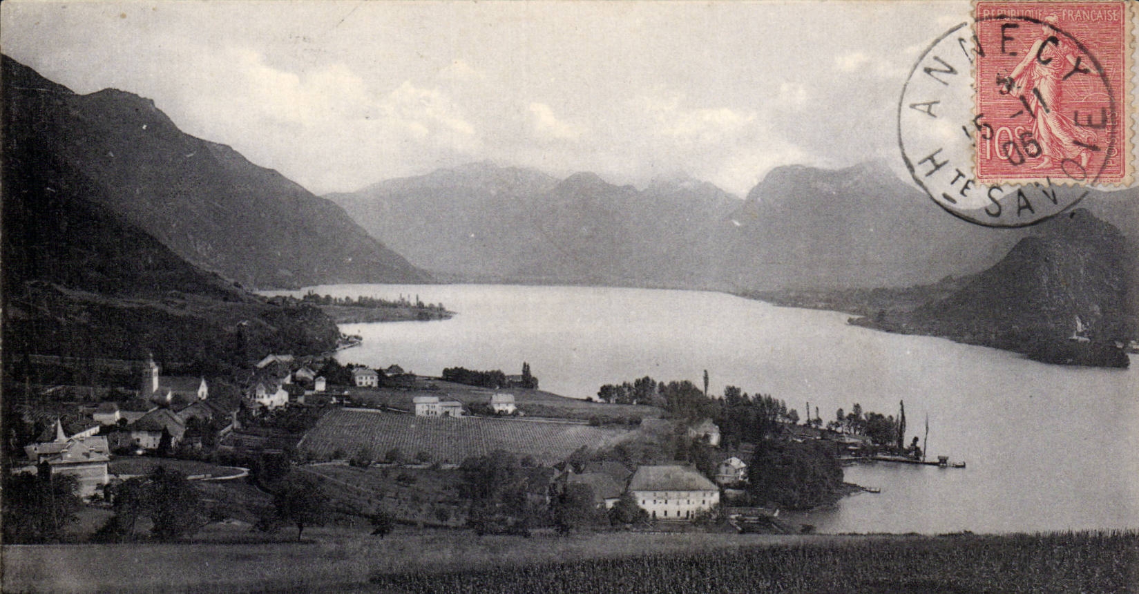 Annecy — Vue du lac et de la villa noble — Éditeur anonyme, n° 108
