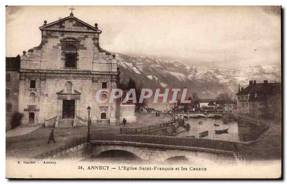 Annecy — L'Église Saint-François et les Canaux — A. Gardel, n°38
