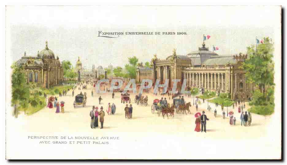 Paris - Exposition Universelle 1900 - Perspective de la Nouvelle Avenue - Avec Grand et Petit Palais - CPA
