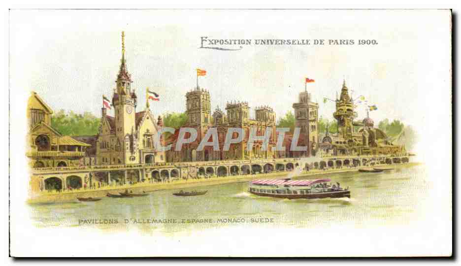 Paris - Exposition Universelle 1900 - Les Pavillons d Allemagne Espagne Monaco et Suede - CPA