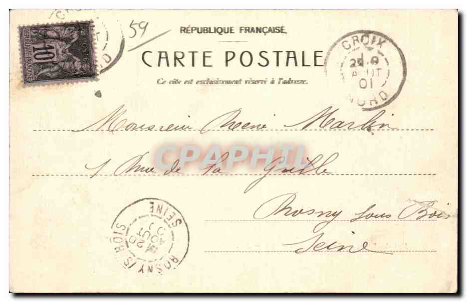 Malo les Bains - La Digue et la Plage - CPA — Rückseite