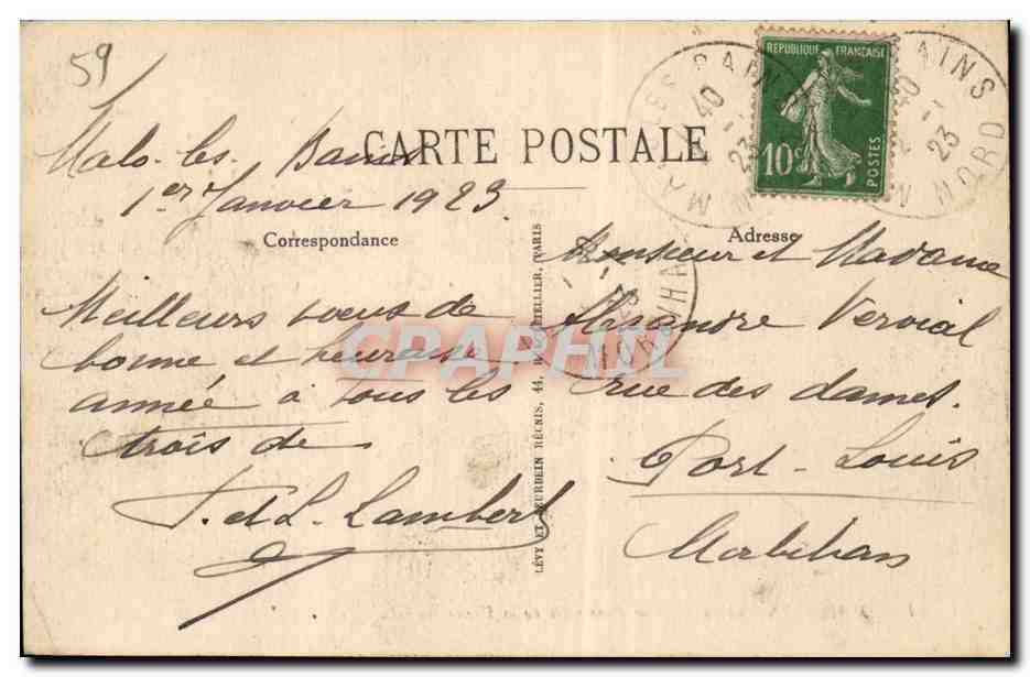 Malo les Bains - La Digue - Vue d ensemble - CPA — Verso