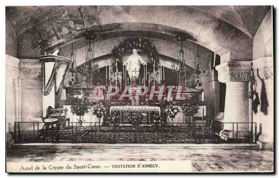 CPA Annecy Autel de la crypte du Sacre Coeur
