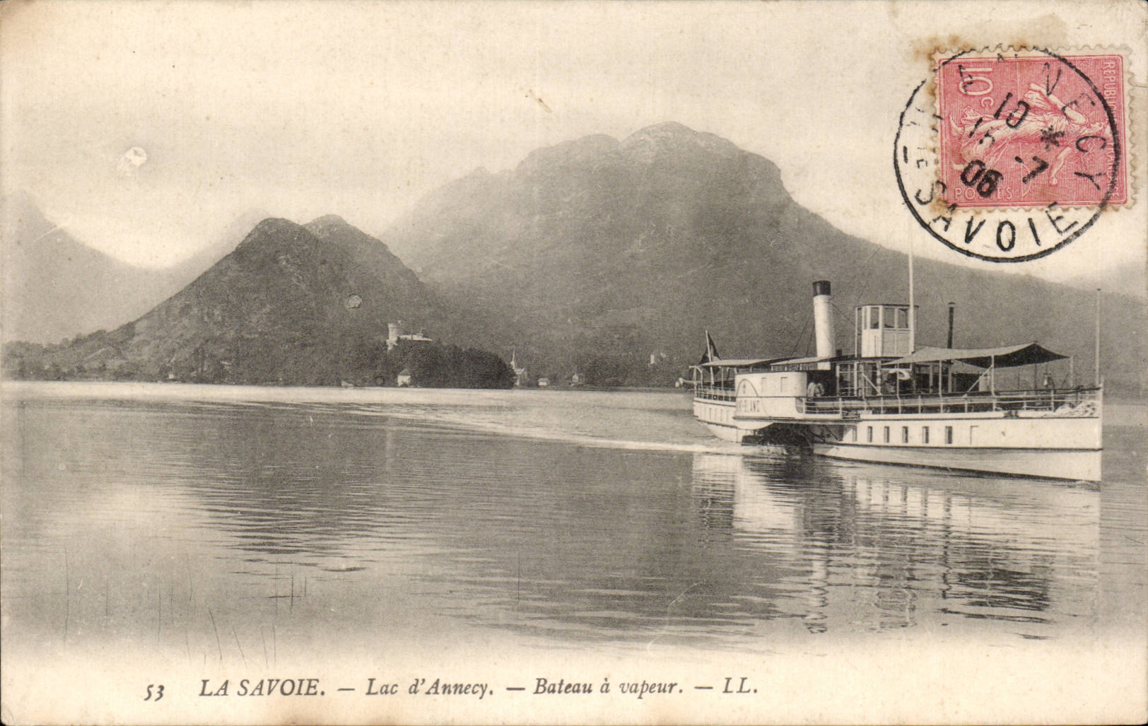 Lac d'Annecy — Bateau à vapeur — LL. — N°53