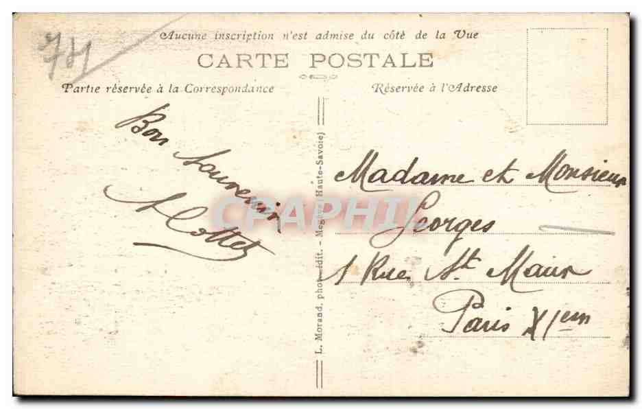 Saint-Gervais-les-Bains et le Chemin de Fer du Mont-Blanc — L. Morand, phot.édit. — n° 144 — Verso