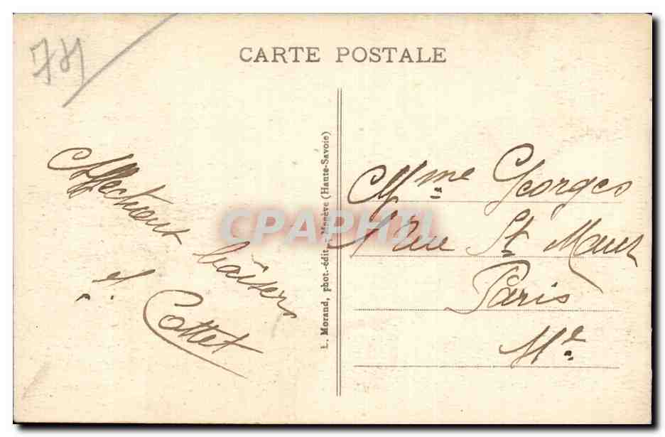 Saint-Gervais-les-Bains — La Vignette et le Chemin de fer du Mont-Blanc — n°713 — L. Morand, phot.éditeur (Haute-Savoie) — Achterkant