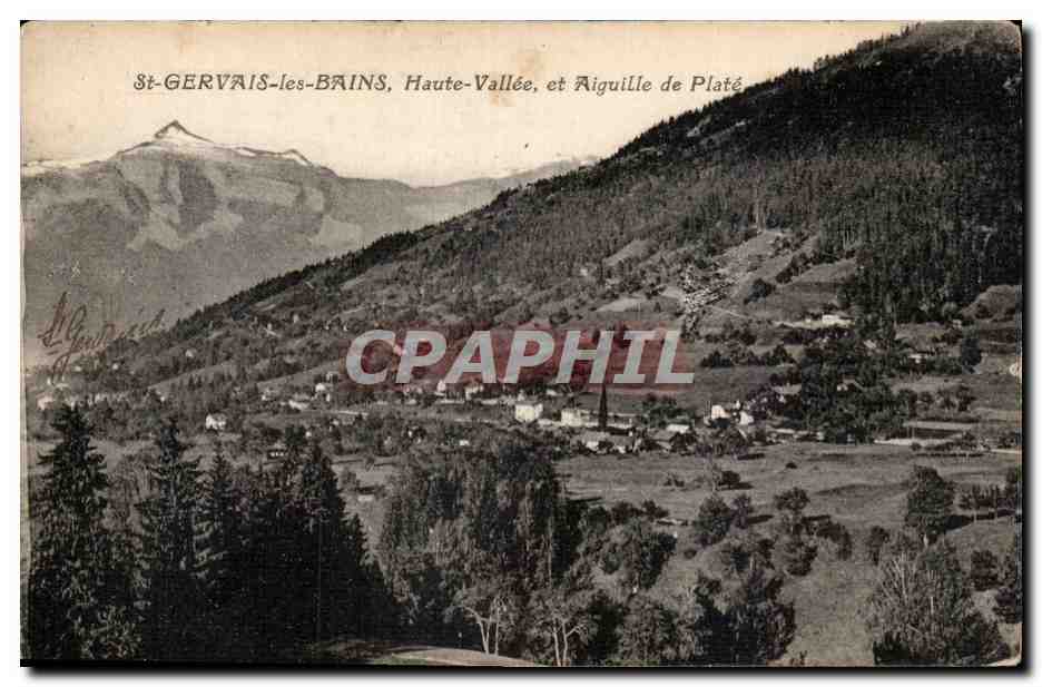 St-GERVAIS-les-BAINS, Haute-Vallée, et Aiguille de Platé — vue panoramique — éditeur non identifié