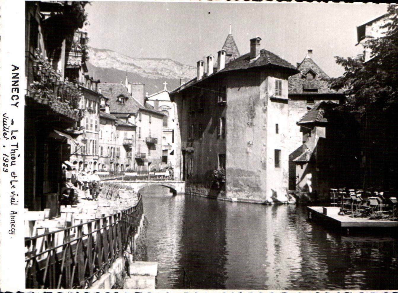 CPSM Annecy Le Thiou et le vieil Annecy Juillet 1959