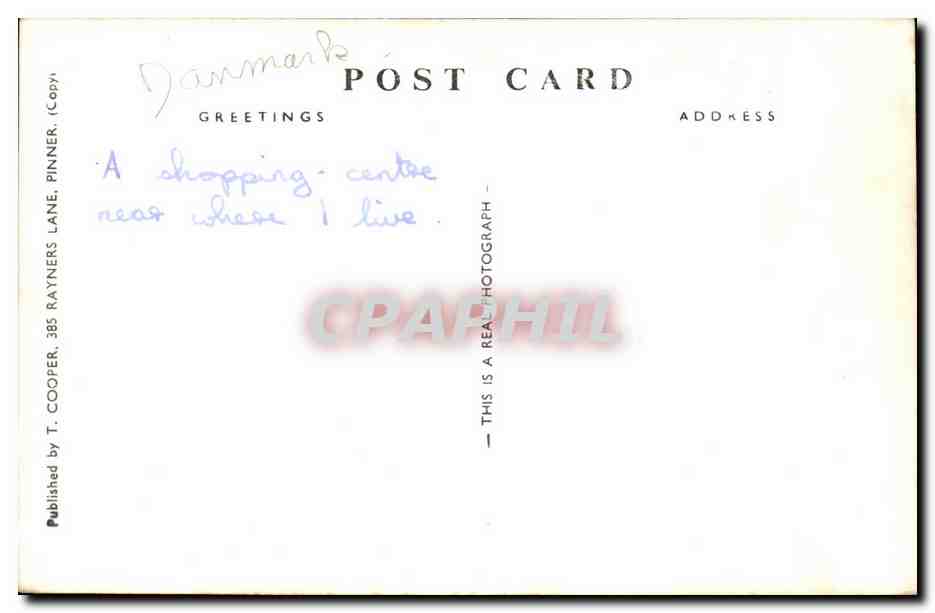 Denmark - Danmark - Danemark - Harrow - Alexandra Avenue - CPA — Rückseite