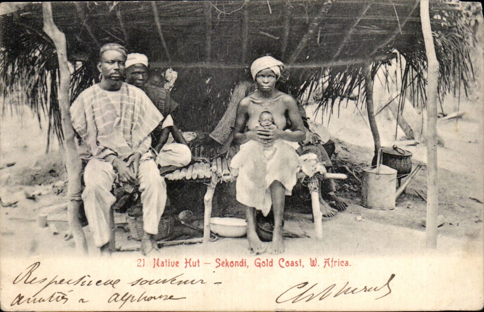 Afrique - West Africa - Gold Coast - Cote d Or - Native Hut - Sekondi - bebe - baby - CPA