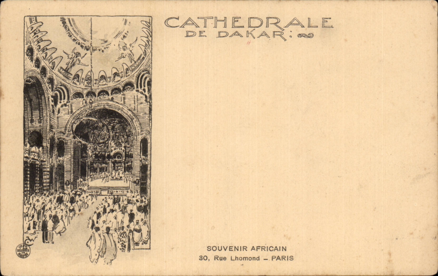 Afrique - Africa - Senegal - Cathedrale de Dakar - Souvenir Africain - 30 Rue Lhomond - Paris - CPA