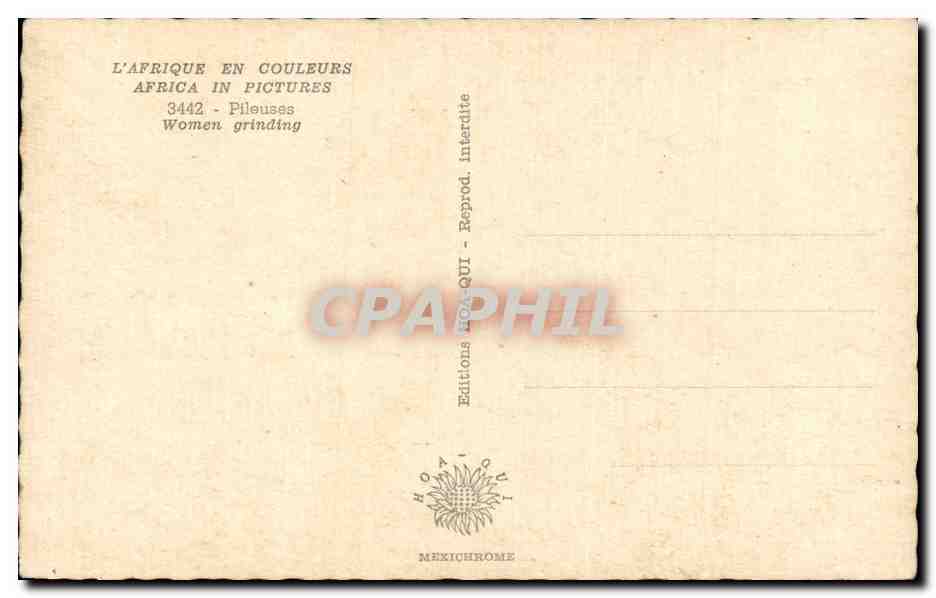 Afrique - Africa - L Afrique en Couleurs - Pileuses - Women Grinding - CPA — Rückseite