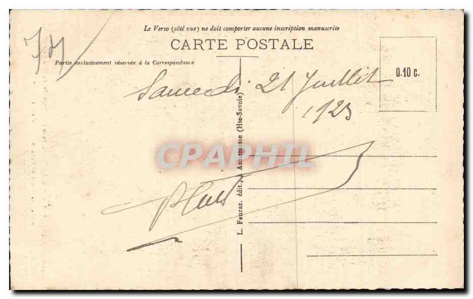 Chamonix Mont Blanc - Aiguille du Dru - CPA  — Verso