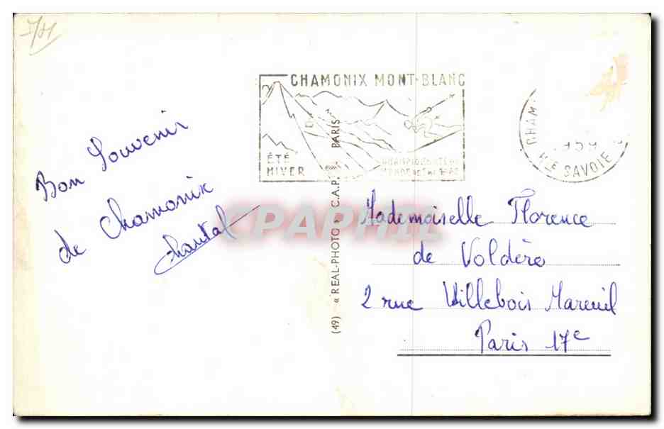 Chamonix - Paysage d Hiver - Mont Blanc - CPA  — Verso