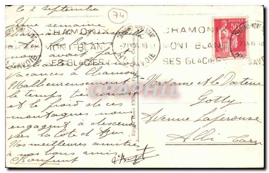Chamonix - Mont Blanc - L Aiguille du Midi - CPA  — Verso