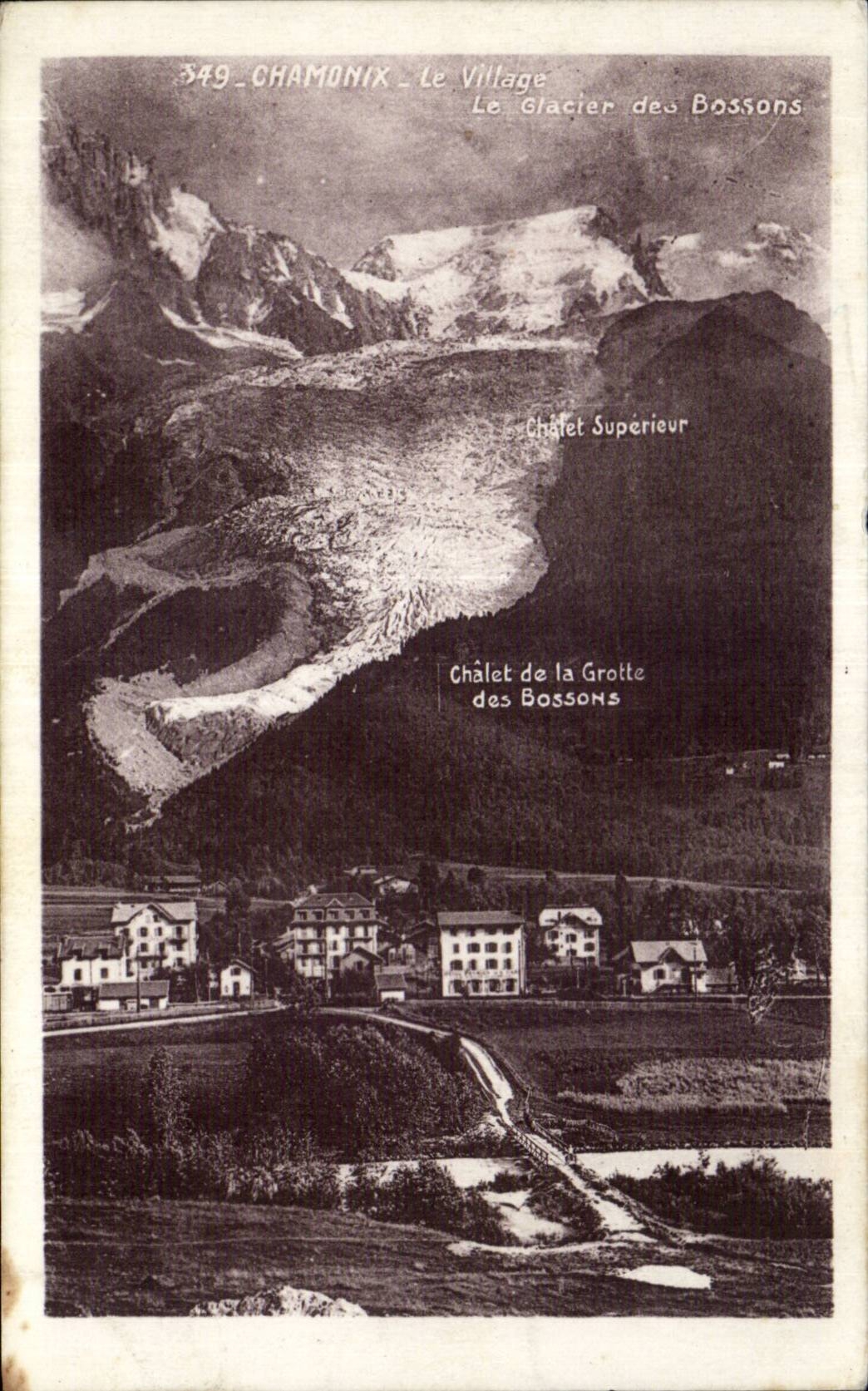 Chamonix - Le Village - Illustration - CPA 