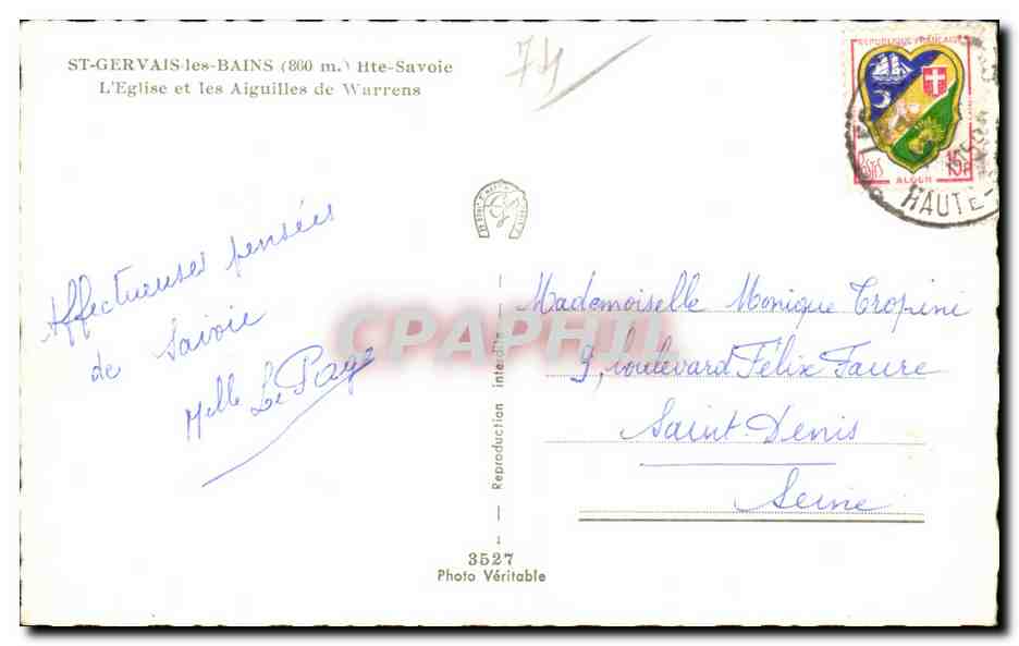 Saint-Gervais-les-Bains — La Iglesia y las Aiguillas de Warrens — Gémy — Reverso