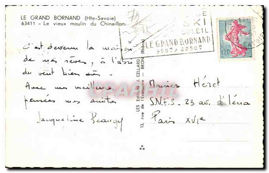 Le Vieux Moulin — Le Grand Bornand (Haute-Savoie) — Éditeur J. Cellard — Reverso