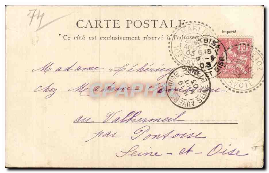 CPA Annecy Eglise et rue St Maurice — Rückseite