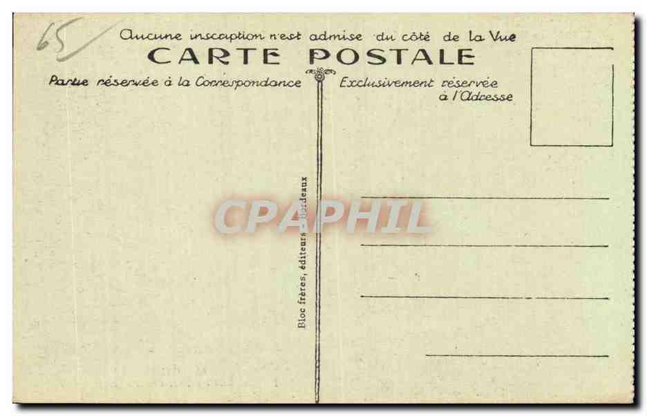 Cauterets — Le Casino et les Thermes des Oeufs — Bloc frères, éditeurs, n°40 — Verso
