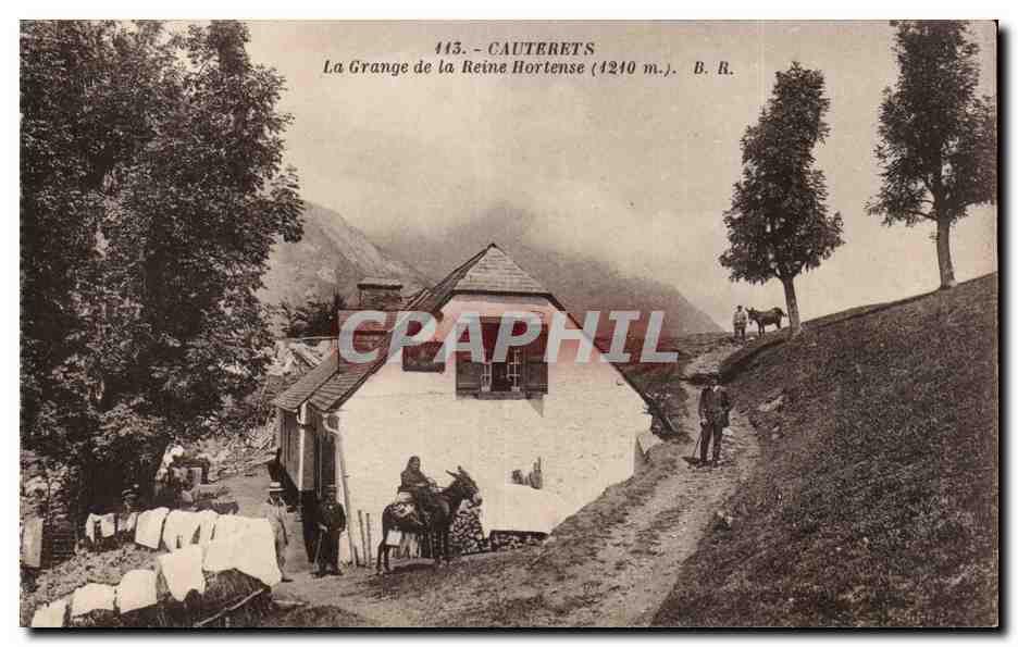 CPA Cauterets La grange de la reine Hortense Ane Donkey