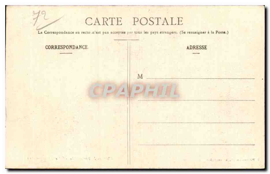CPA Chateau de Bonnetable Salle a manger — Rückseite