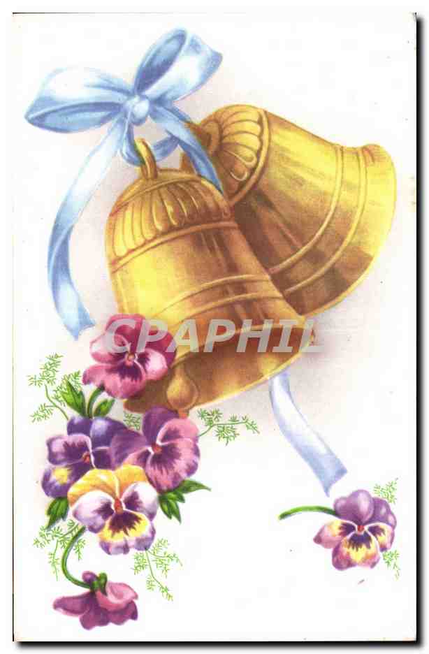 CPA Fantaisie Fleurs Cloche Bell