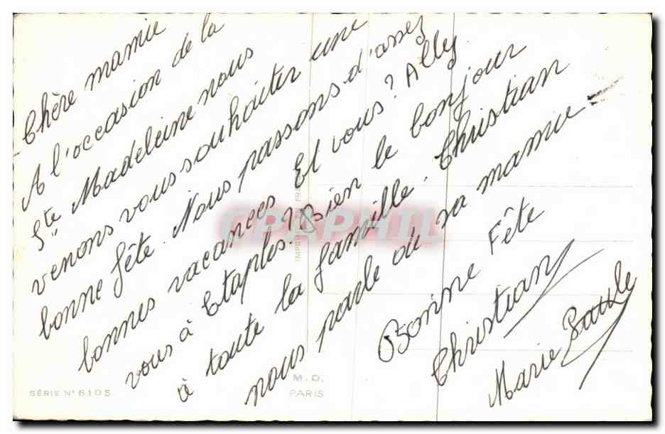 CPA Fantaisie Fleurs Rose Bonne fete — Rückseite