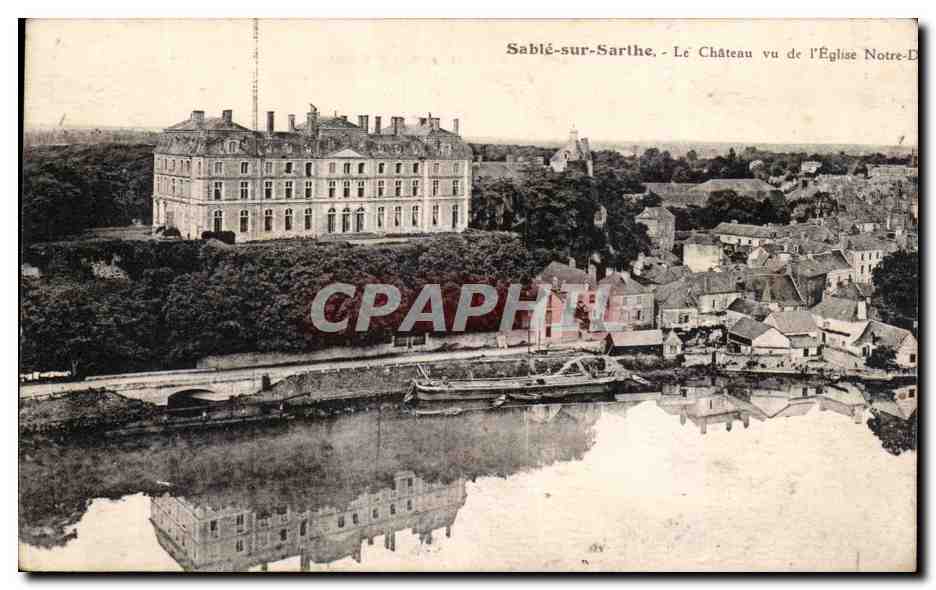 CPA Sable Le chateau vu de l eglise Notre Dame