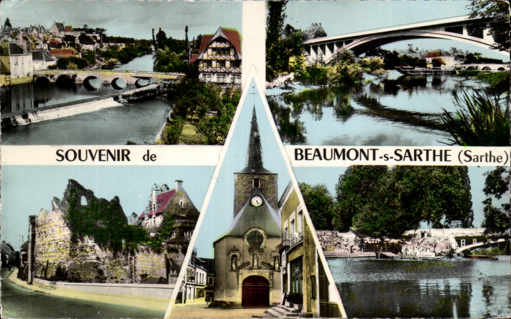 CPSM Souvenir de Beaumont sur Sarthe