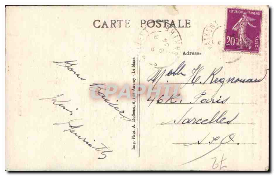 CPA Costumes sarthois Folklore  — Verso