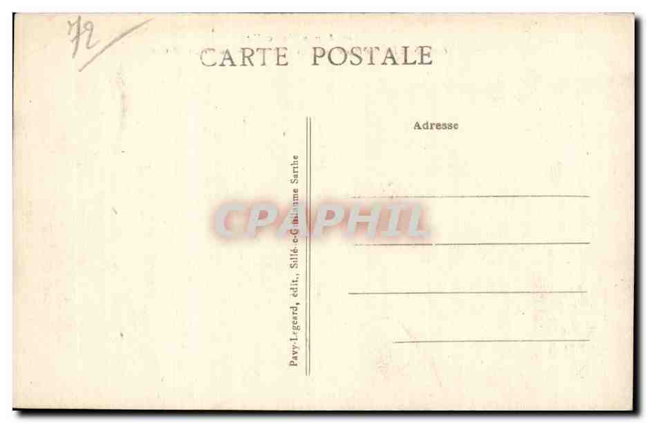 Les Alpes Mancelles — Vallée de Misère — Pavyl-Legard, édit., Silé-Gabrienne Sarthe — Verso