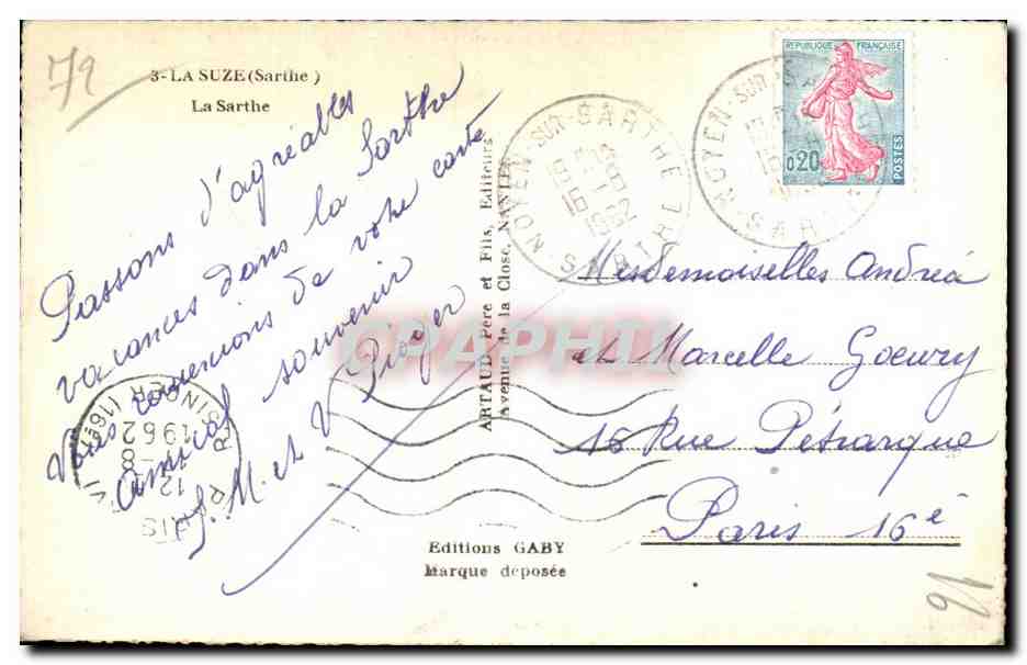 CPA La Suze la Sarthe — Rückseite