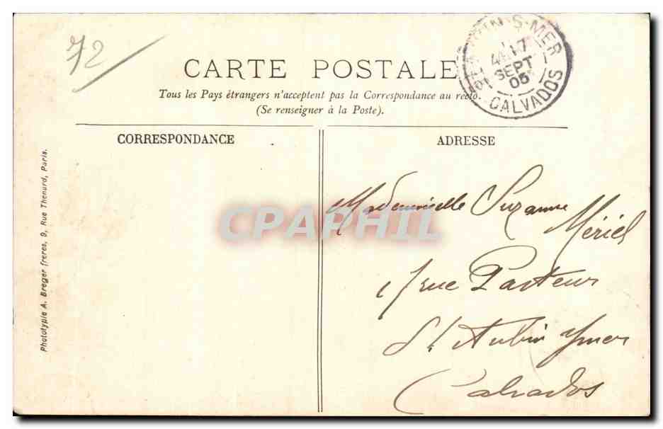 CPA Beaumont Vieux chateau — Rückseite