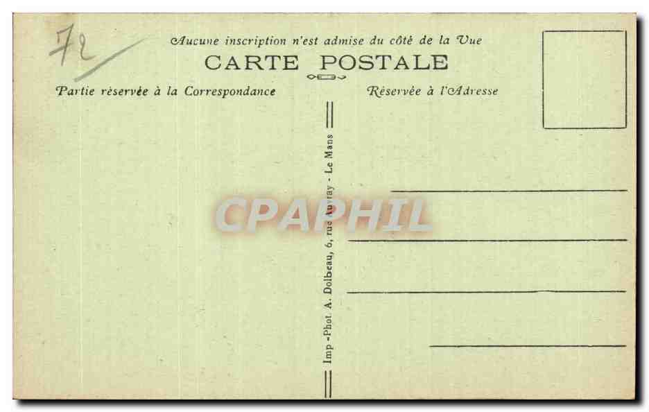 Costumes Sarthois — Pere Quérû et Maîtresse Chantepic — Imp. Phot. A. Dolbeau, Le Mans — Verso