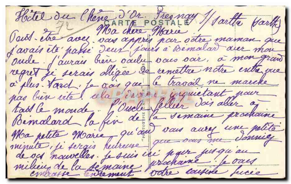 Bords de Sarthe vers le déversoir de la Forge Collet — ST-LEONARD-DES-BOIS — éditeur non identifié, n°7 — Verso