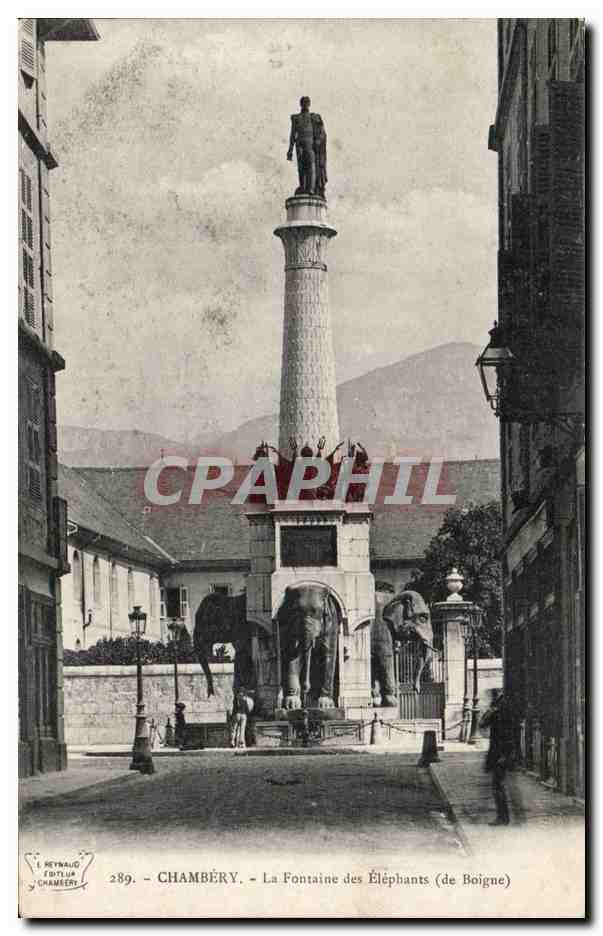 CPA Chambery La fontaine des elpehants ( Boigne )