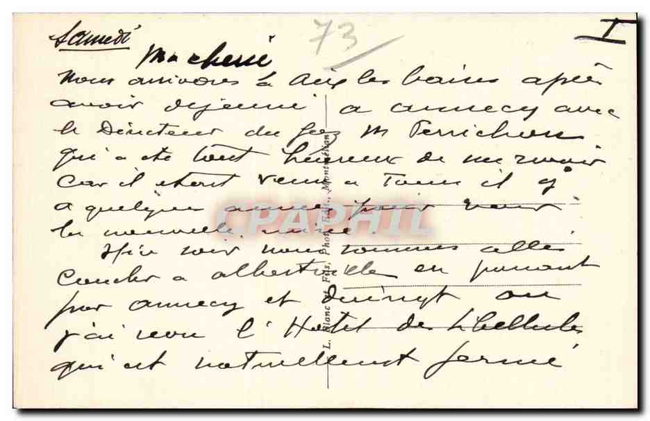 CPA Aix les Bains Les bassins du grand port Lac du Bourget — Rückseite