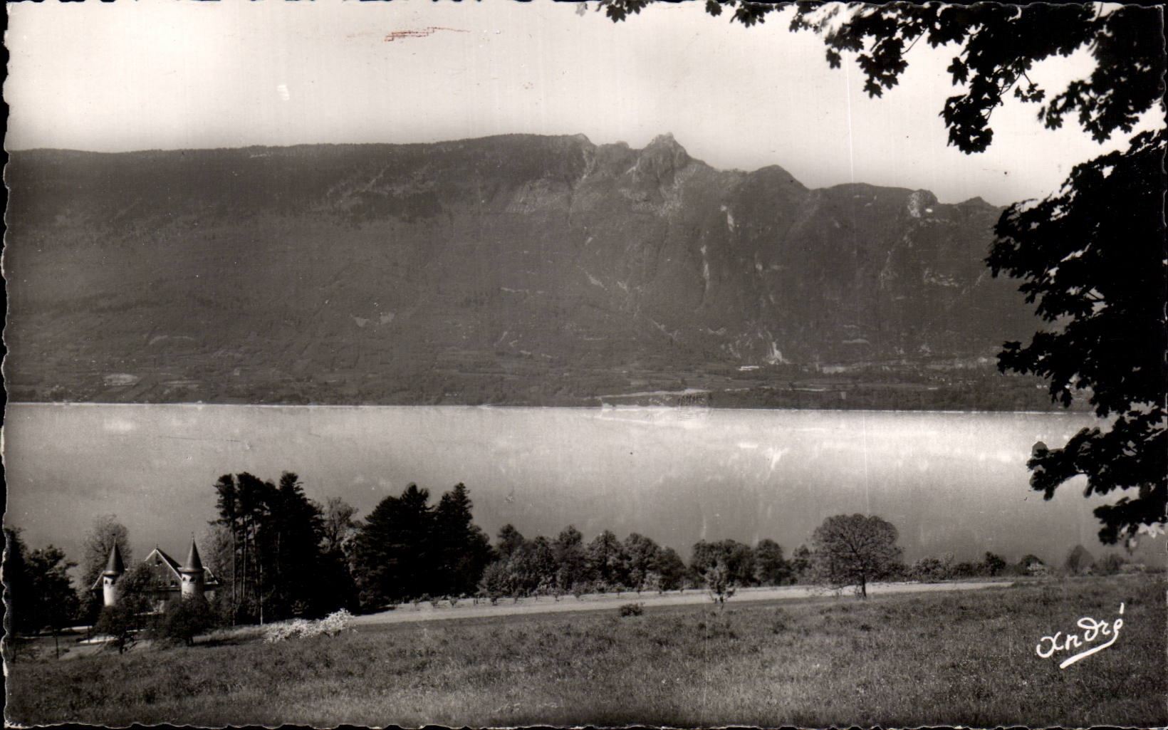 CPSM Thesserve Le lac du Bourget la dent du chat et le chateau de Bon port