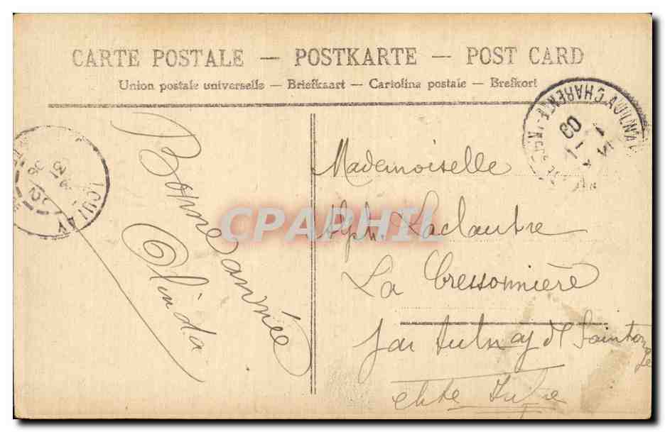Oiseau et fleurs — enveloppe et timbre — éditeur non visible — Achterkant