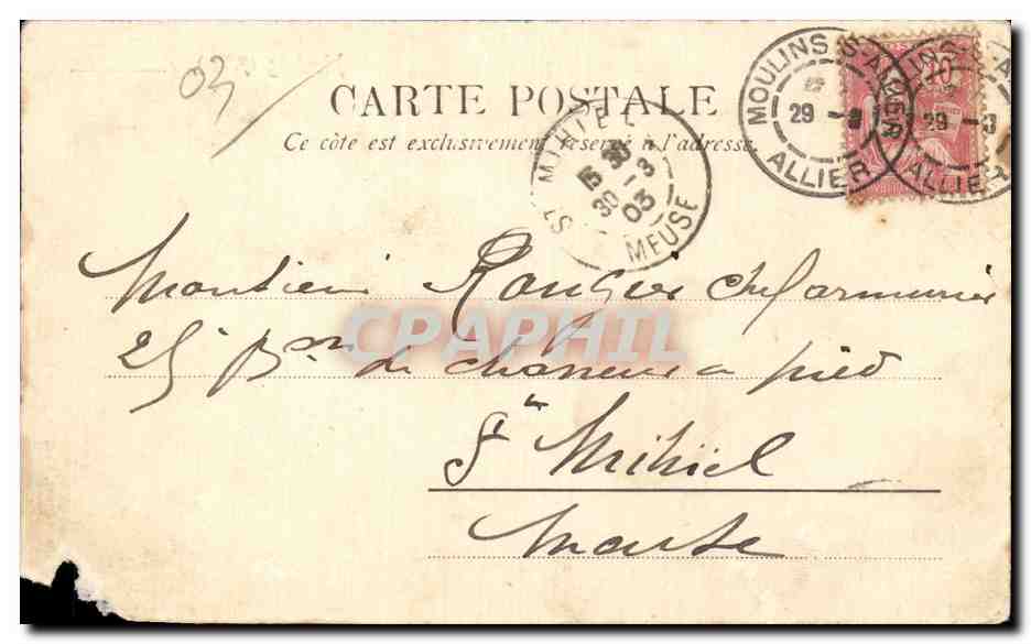 CPA Moulins  — Verso