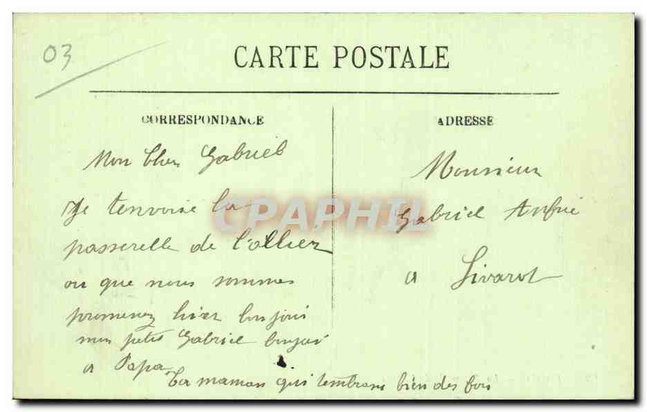 CPA Vichy La passerelle de l Allier — Verso
