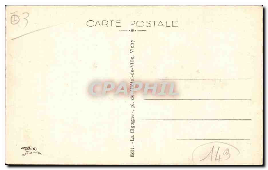 CPA Vichy La maison du Balliage  — Verso