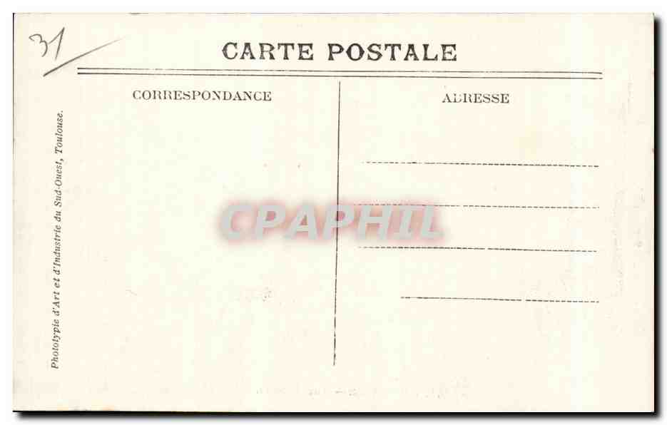 Toulouse — Rue de Metz — Phototypie d'Art et d'Industrie du Sud-Ouest — Rückseite
